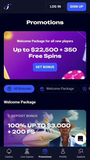 Акции мобильного казино Jet4bet