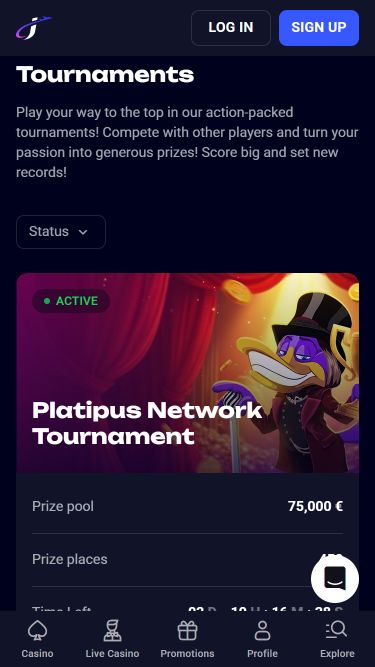 Мобильные турниры казино Jet4bet