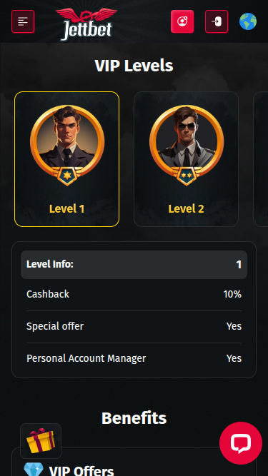 Jettbet Casino Mobile VIP Program