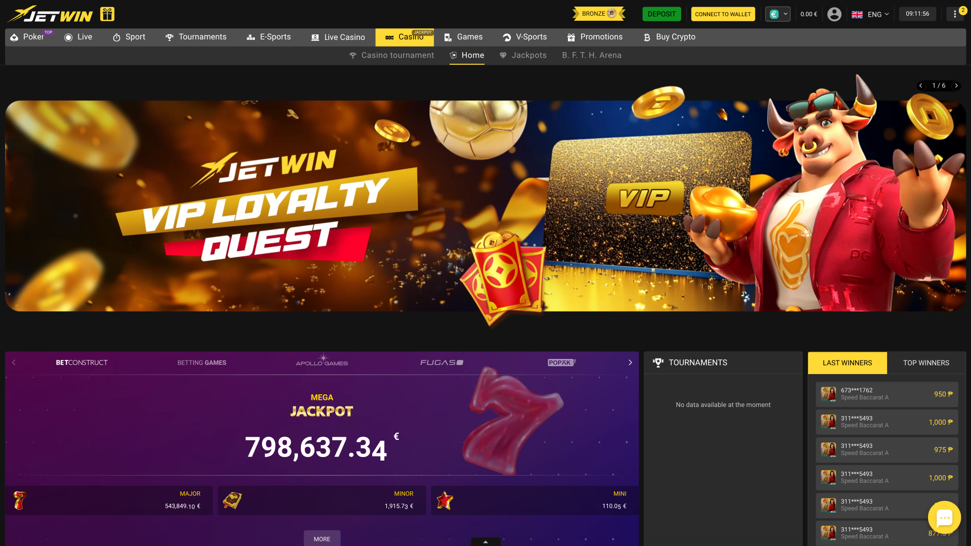 Jeux de casino Jetwin sur ordinateur