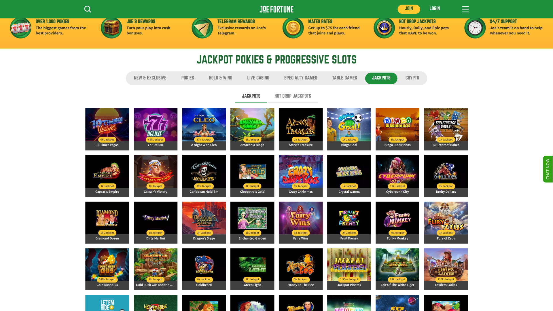 Jackpot du casino Joe Fortune ordinateur de bureau