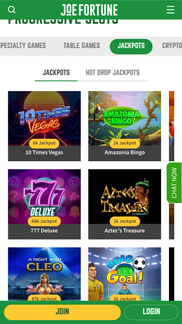 Jackpot du casino Joe Fortune Mobile