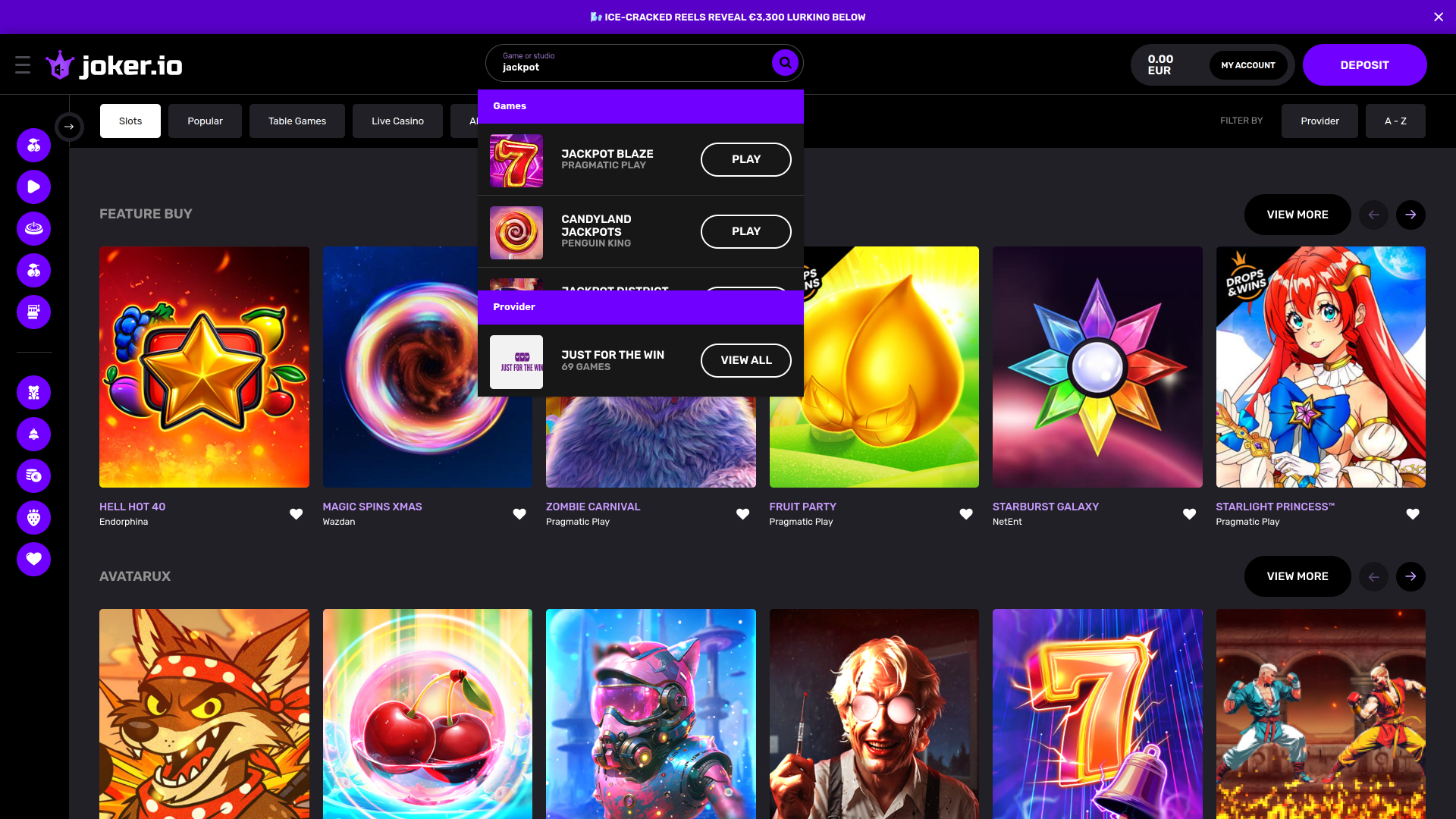 Joker.io Jackpot Desktop