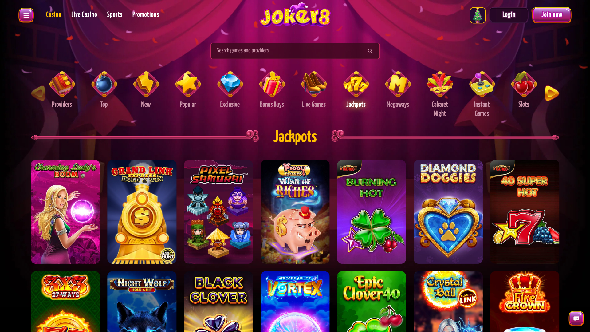 Jackpot del casinò Joker8 Desktop