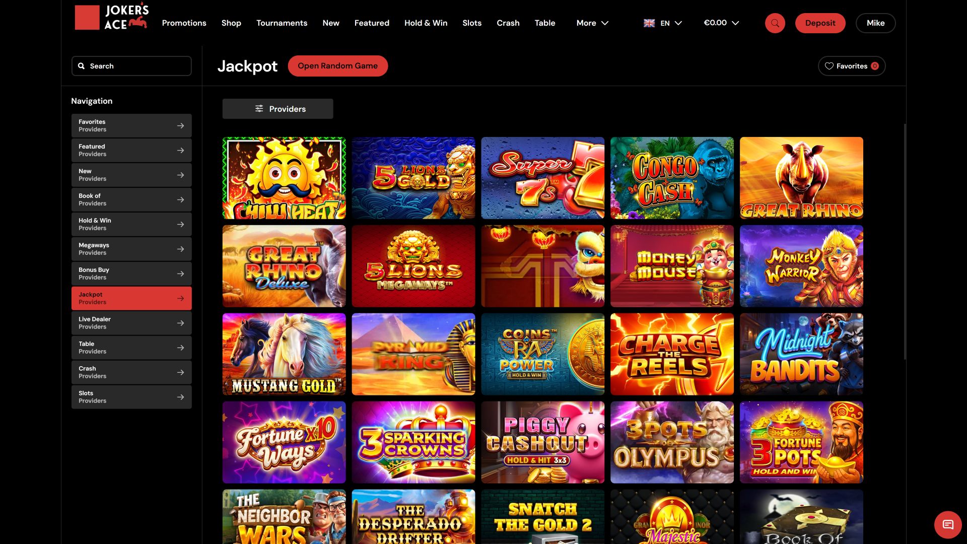 Jackpot de bureau du casino Joker's Ace
