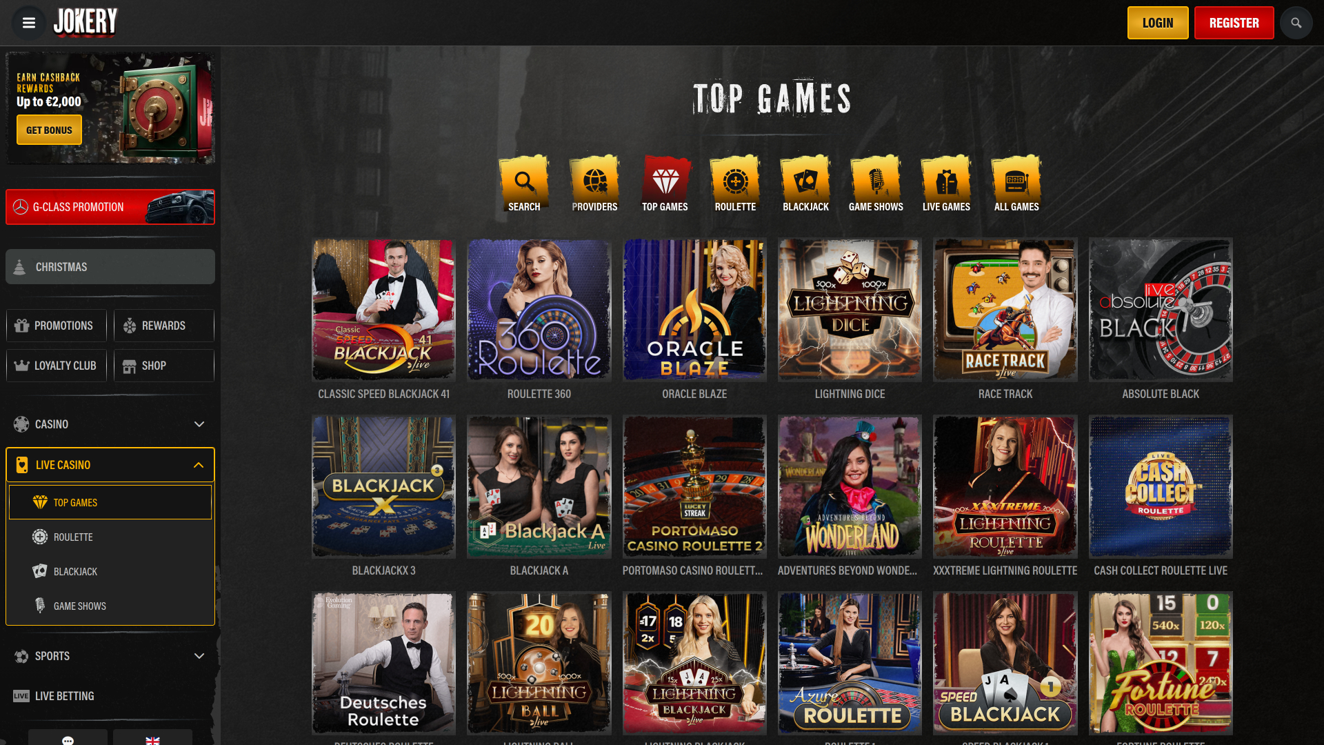 Jokery Casino Desktop Live Dealer