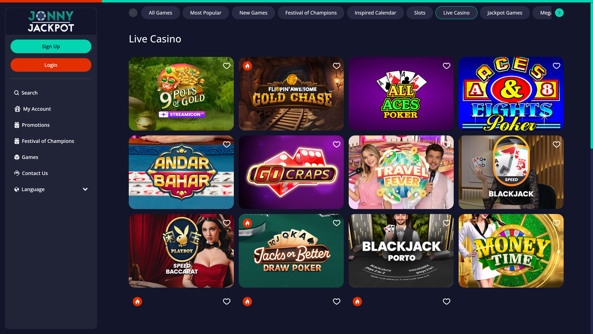 Jonny Jackpot Casino avec croupier en direct sur ordinateur