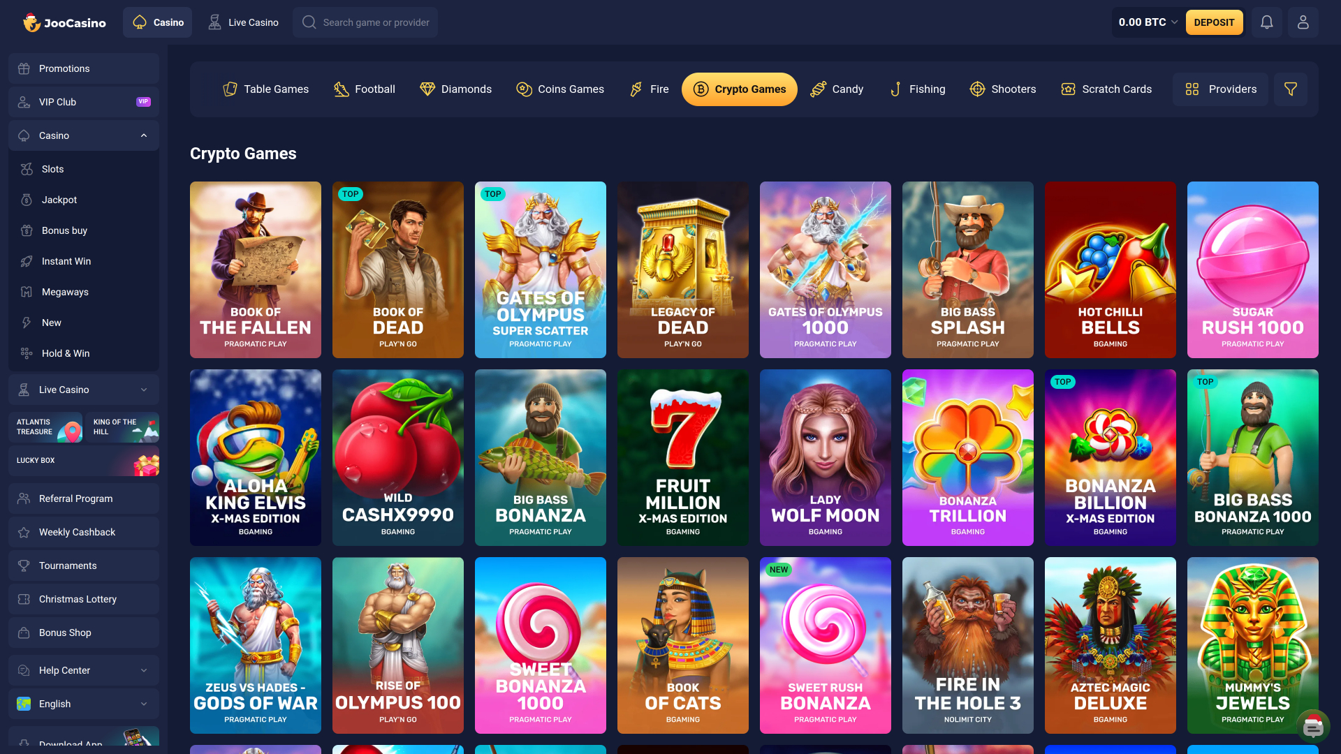 Jeux de crypto-monnaies Joo Casino pour ordinateur