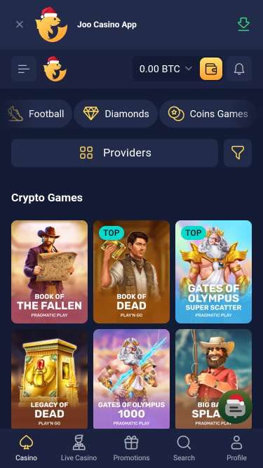 Jeux mobiles de crypto-monnaie de Joo Casino