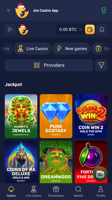 Jackpot mobile de Joo Casino