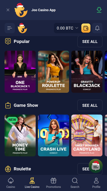 Joo Casino Mobile Croupier en direct