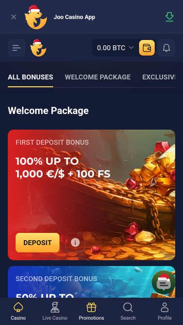 Promotions mobiles de Joo Casino