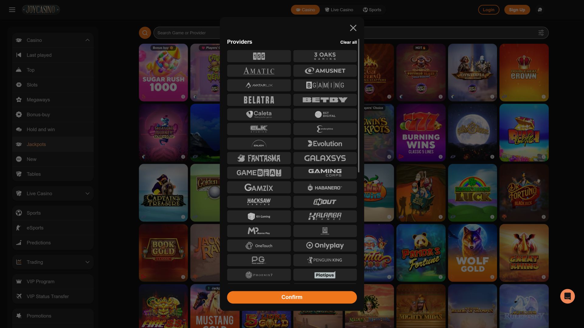مطورو ألعاب سطح المكتب Joy Casino