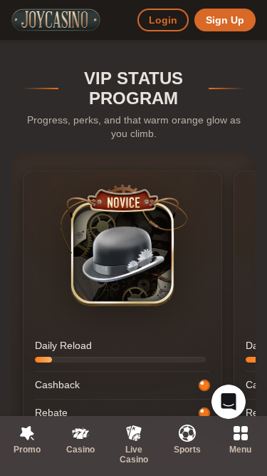 Programma VIP mobile di JoyCasino