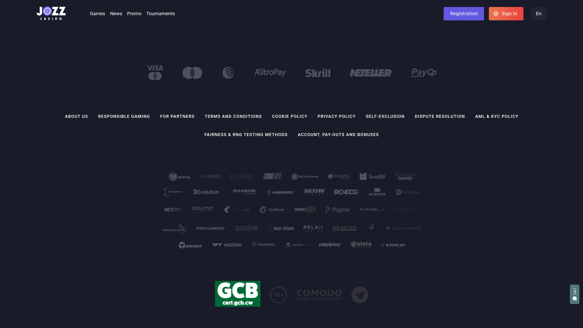 Développeurs de jeux de casino pour ordinateur Jozz