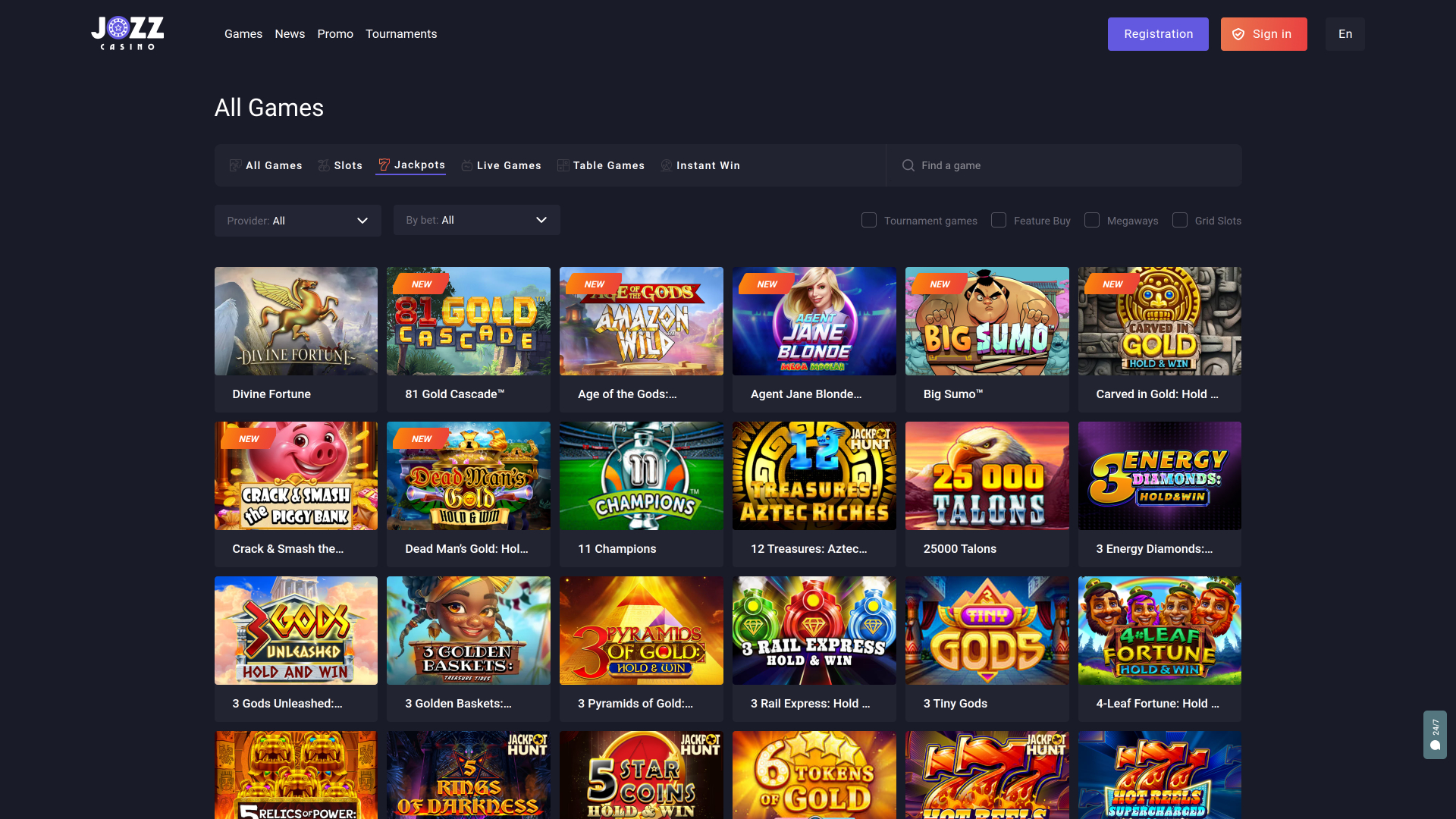 Jackpot de bureau du casino Jozz