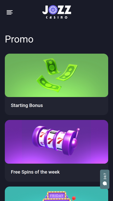 Promotions mobiles de Jozz Casino