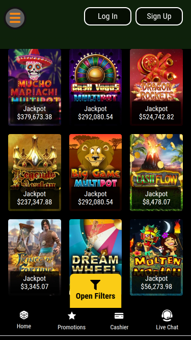 Jackpot móvil del Juicy Vegas Casino