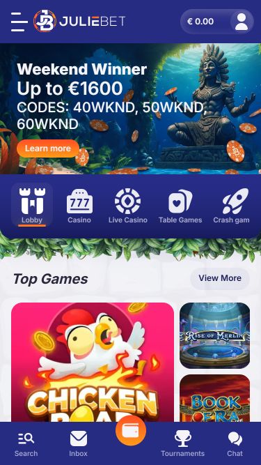 Promotions mobiles du casino Juliebet