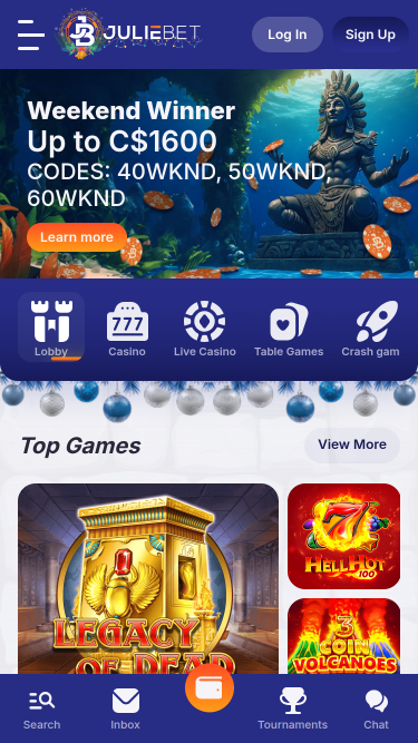 Promotions mobiles du casino Juliebet