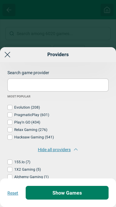 Captura de pantalla móvil de los desarrolladores del juego en JumboBet Casino