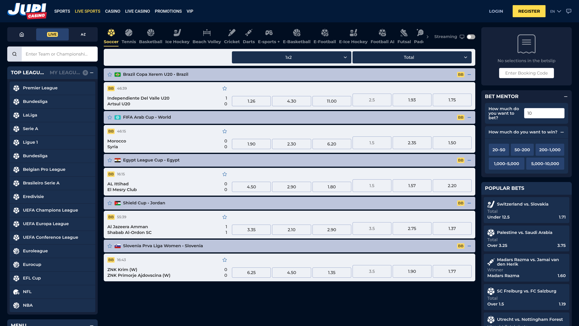 Jupi Casino Desktop sports en direct