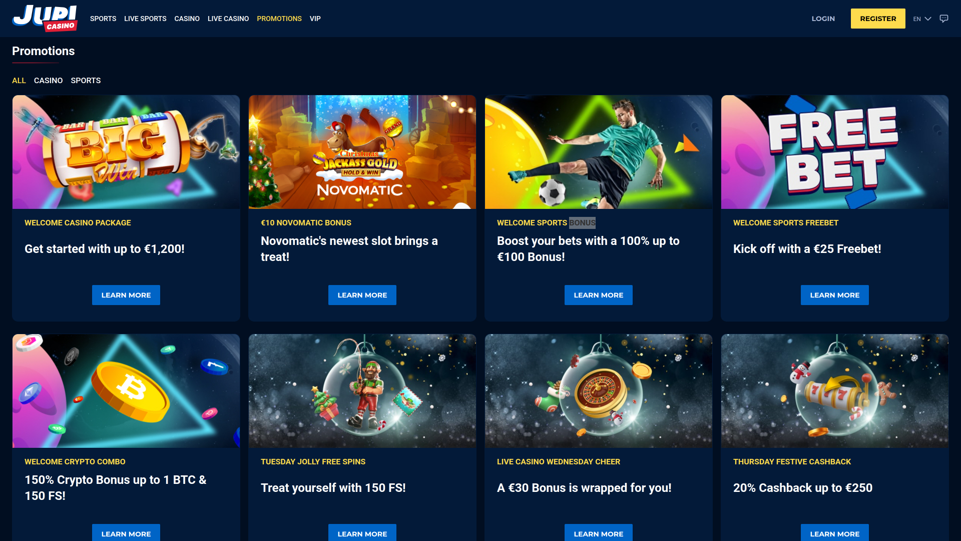 Promotions Jupi Casino sur ordinateur