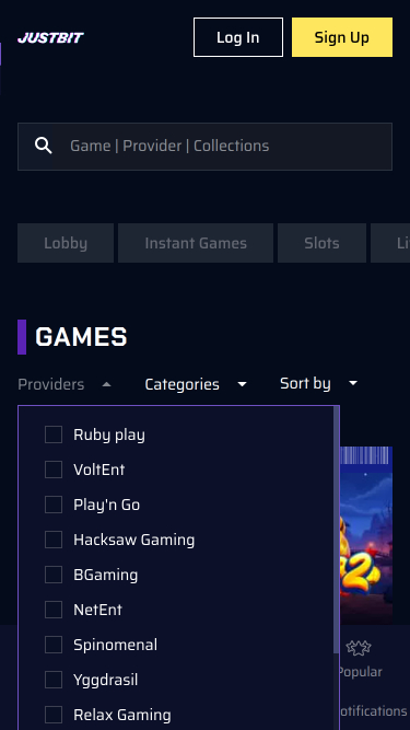 JustBit Casino Mobile Game Developers