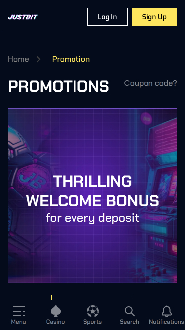JustBit Casino Mobile Promotions