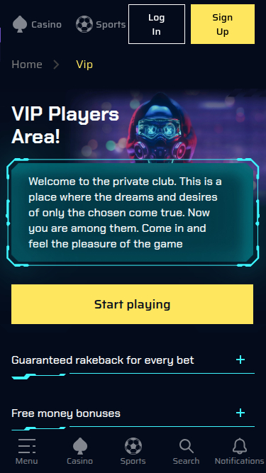 JustBit Casino Mobile VIP Program