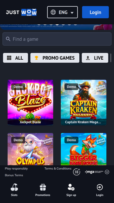 JustWOW Casino Mobile registra vincite e vincite