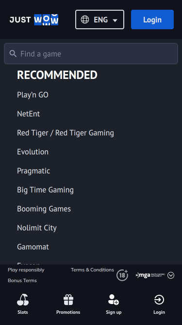 Sviluppatori di giochi per dispositivi mobili JustWOW Casino