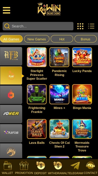 Développeurs de jeux du Casino K9Win Mobile