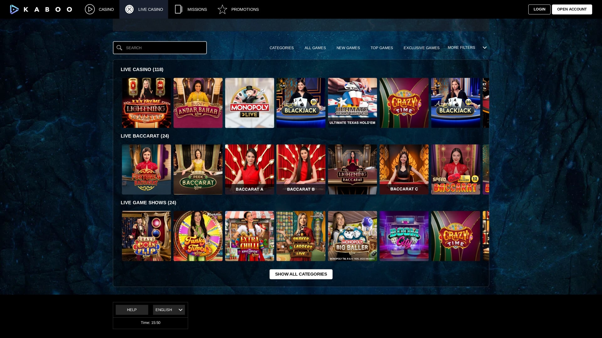 Croupier en direct du Kaboo Casino Bureau