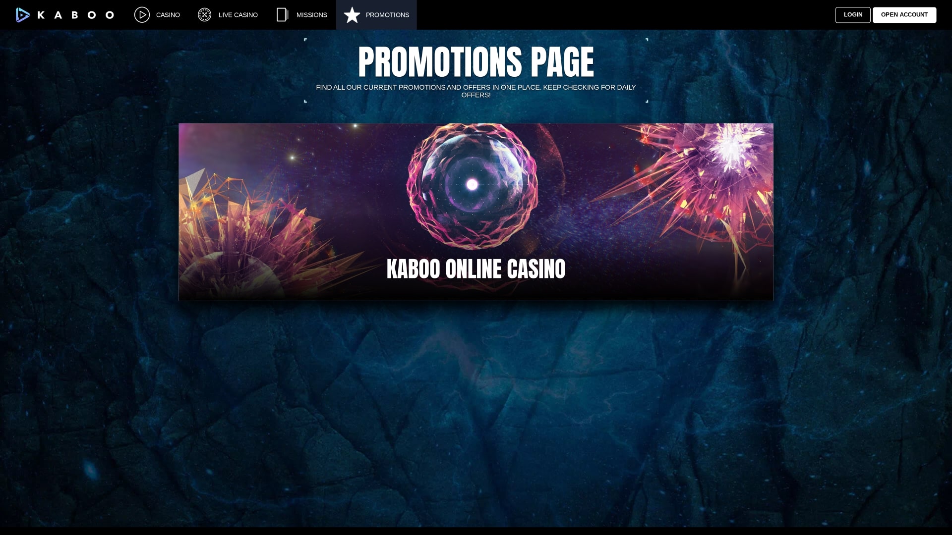 Promotions du Kaboo Casino Bureau