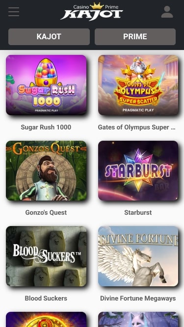 Jeux du Casino Kajot Mobile