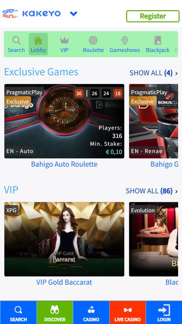 KaKeYo Casino Mobile Live Dealer