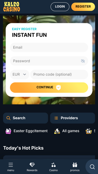 Kaleo Casino Homepage