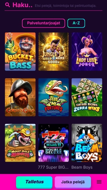 Juegos de Kanuuna Casino Móvil