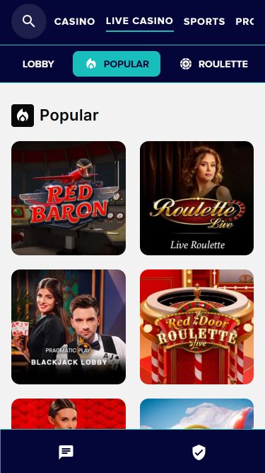 Karamba Casino avec croupier en direct mobile