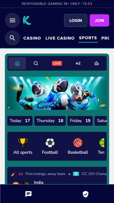 Sports mobiles du casino Karamba