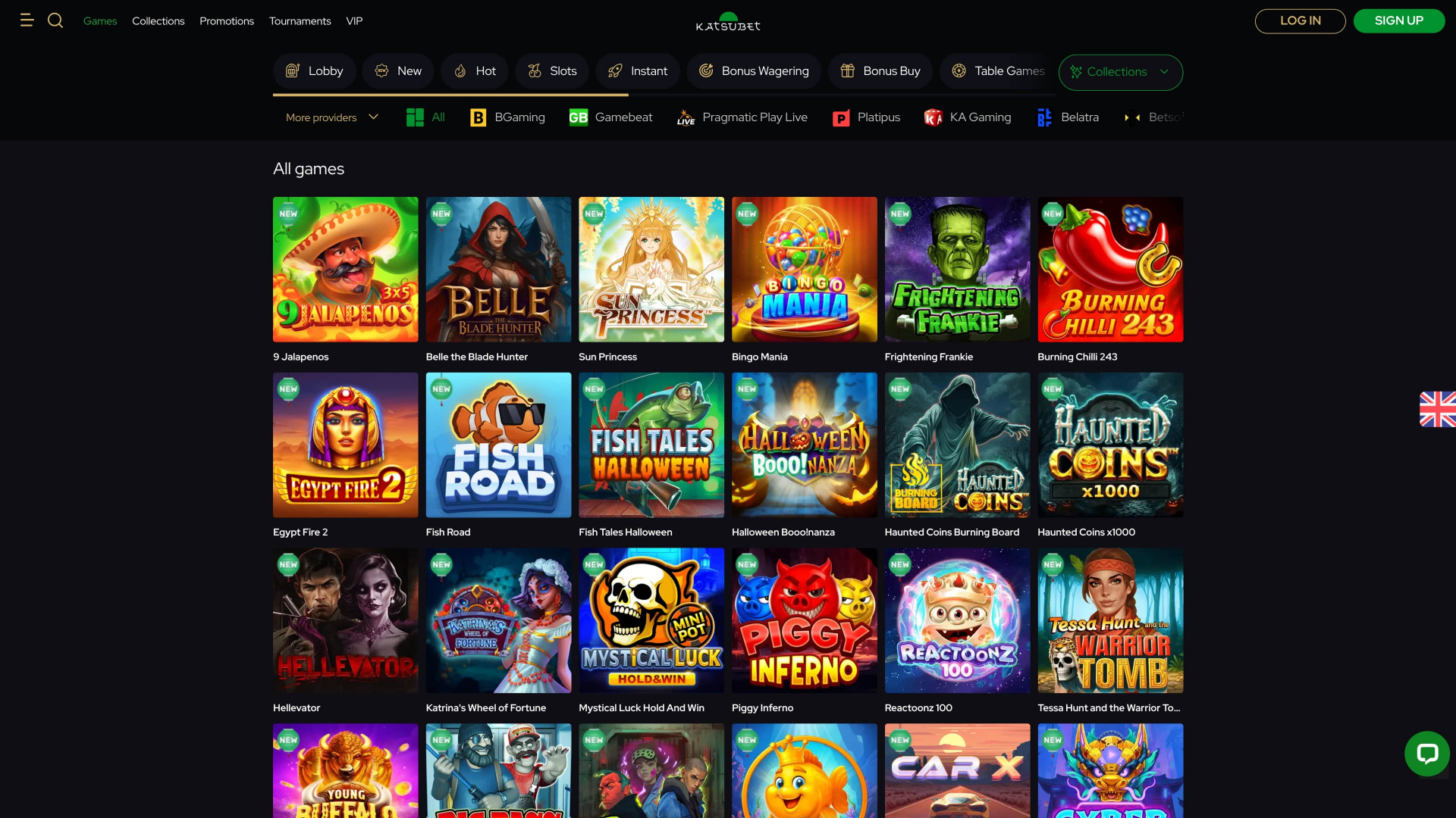 Katsubet Casino Games Desktop