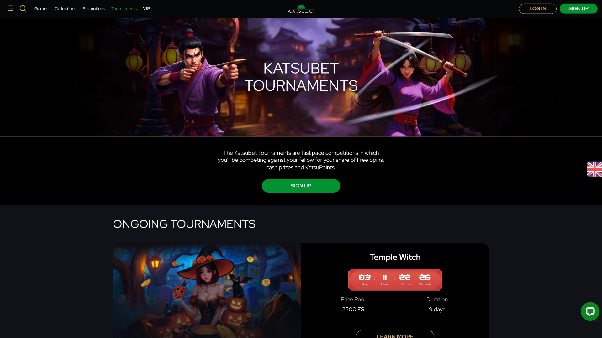 Katsubet Casino Tournaments Desktop