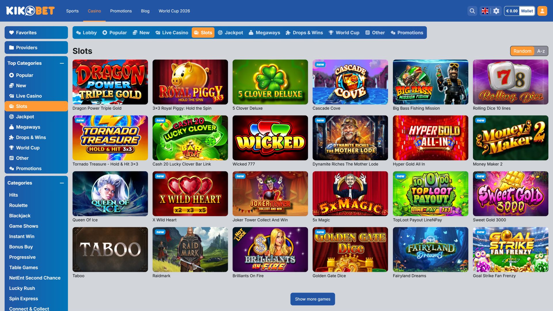 Kikobet Casino Desktop Games