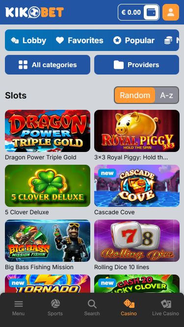 Kikobet Casino Mobile Games