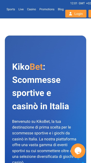 Page d’accueil du Kikobet Casino Mobile