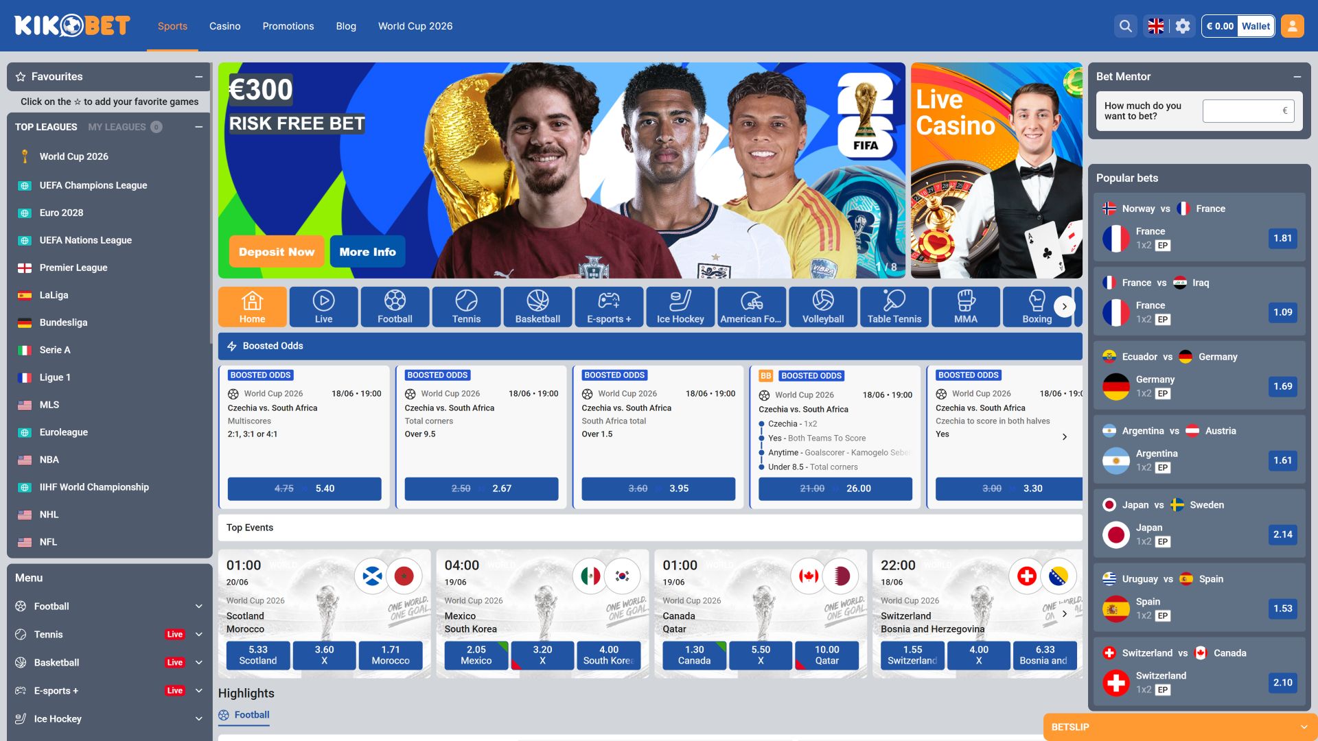 Kikobet Casino Desktop Sports