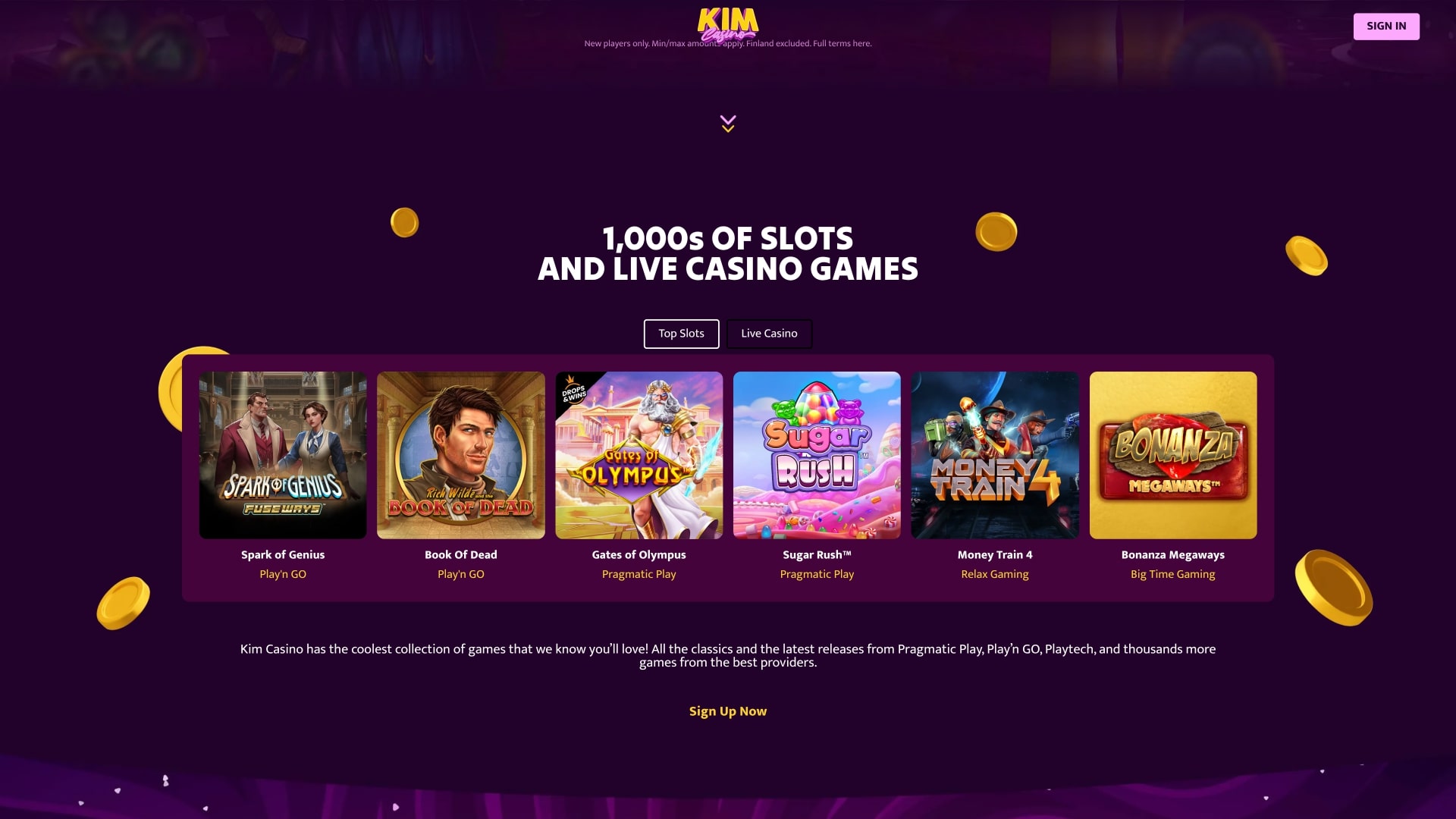 Juegos de Kim Casino Escritorio