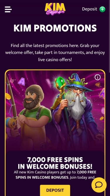Promociones de Kim Casino Móvil