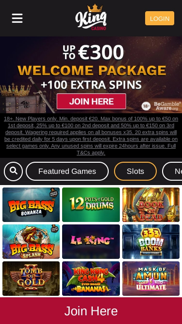 Jeux de King Casino Mobile